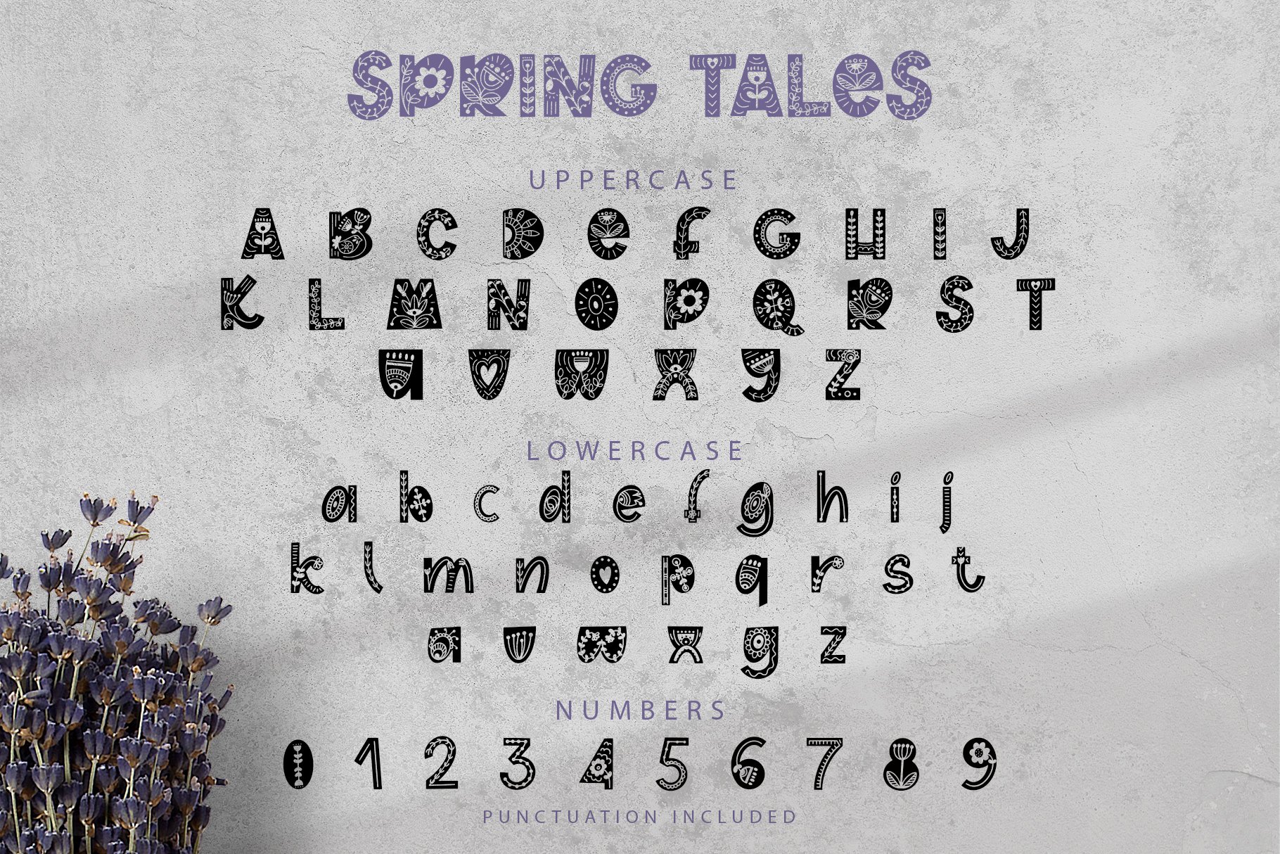 Spring Tales | Folk Art Font preview image.