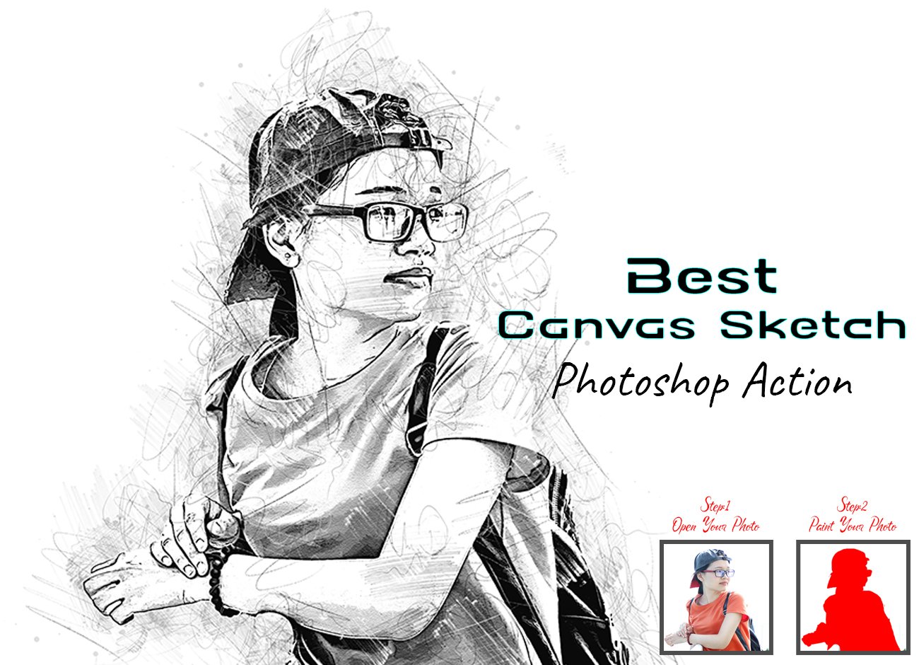 Best Canvas Sketch Photoshop Actioncover image.