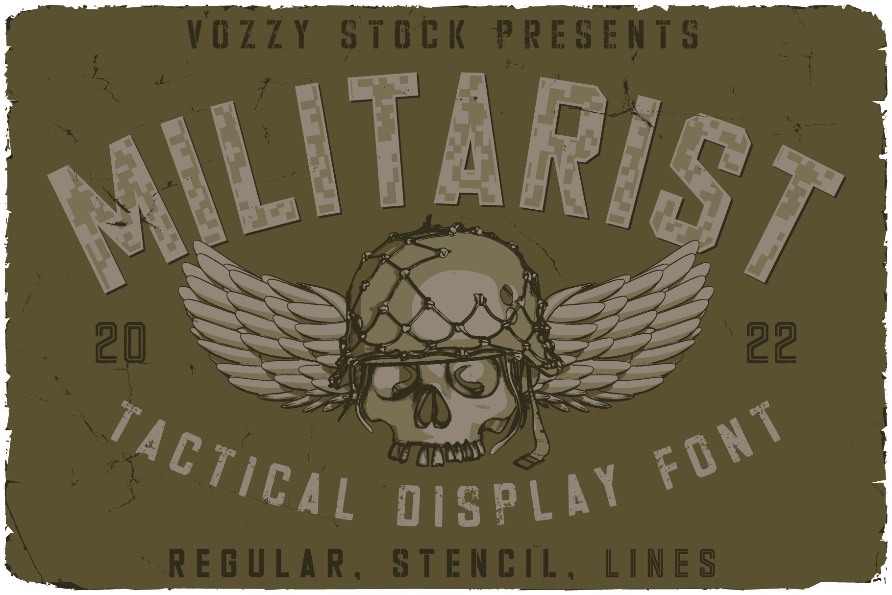 Militarist Font And Graphics cover image.