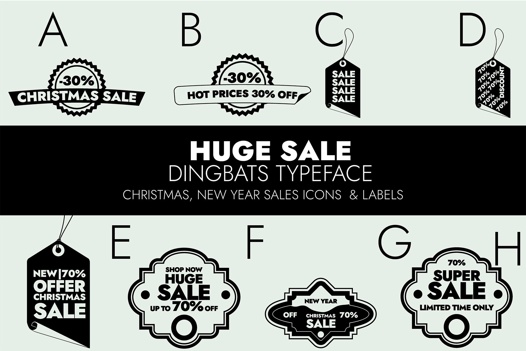 Sales Special Offers Dingbats Font cover image.