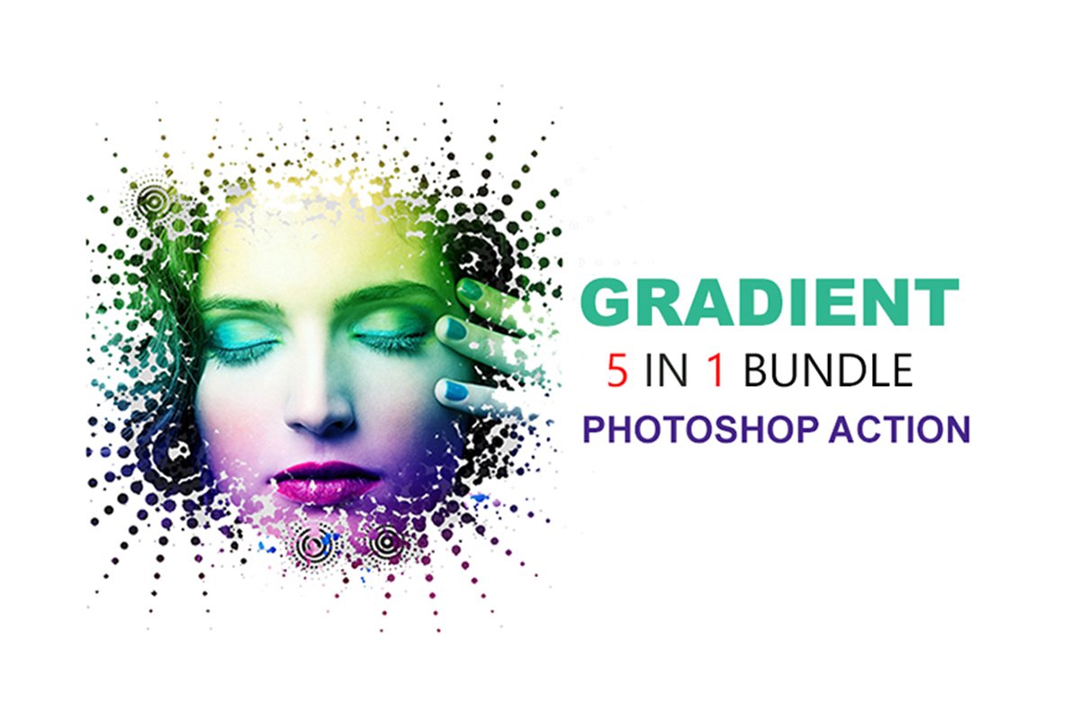 Gradient Photoshop Actions Bundlecover image.