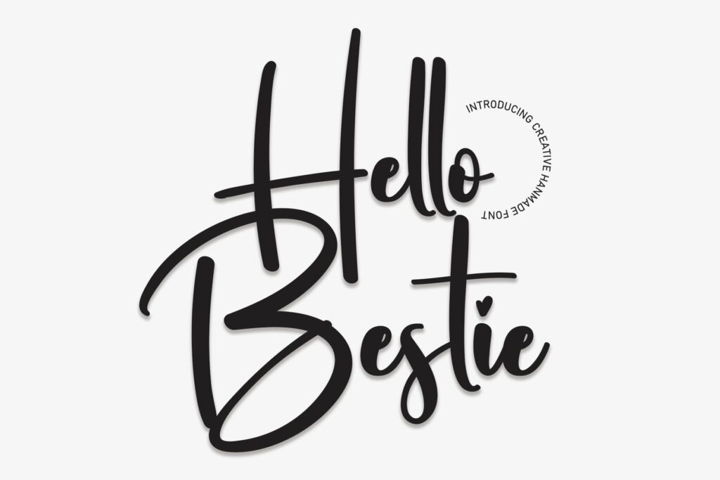 Hello Bestie | Script Font – MasterBundles