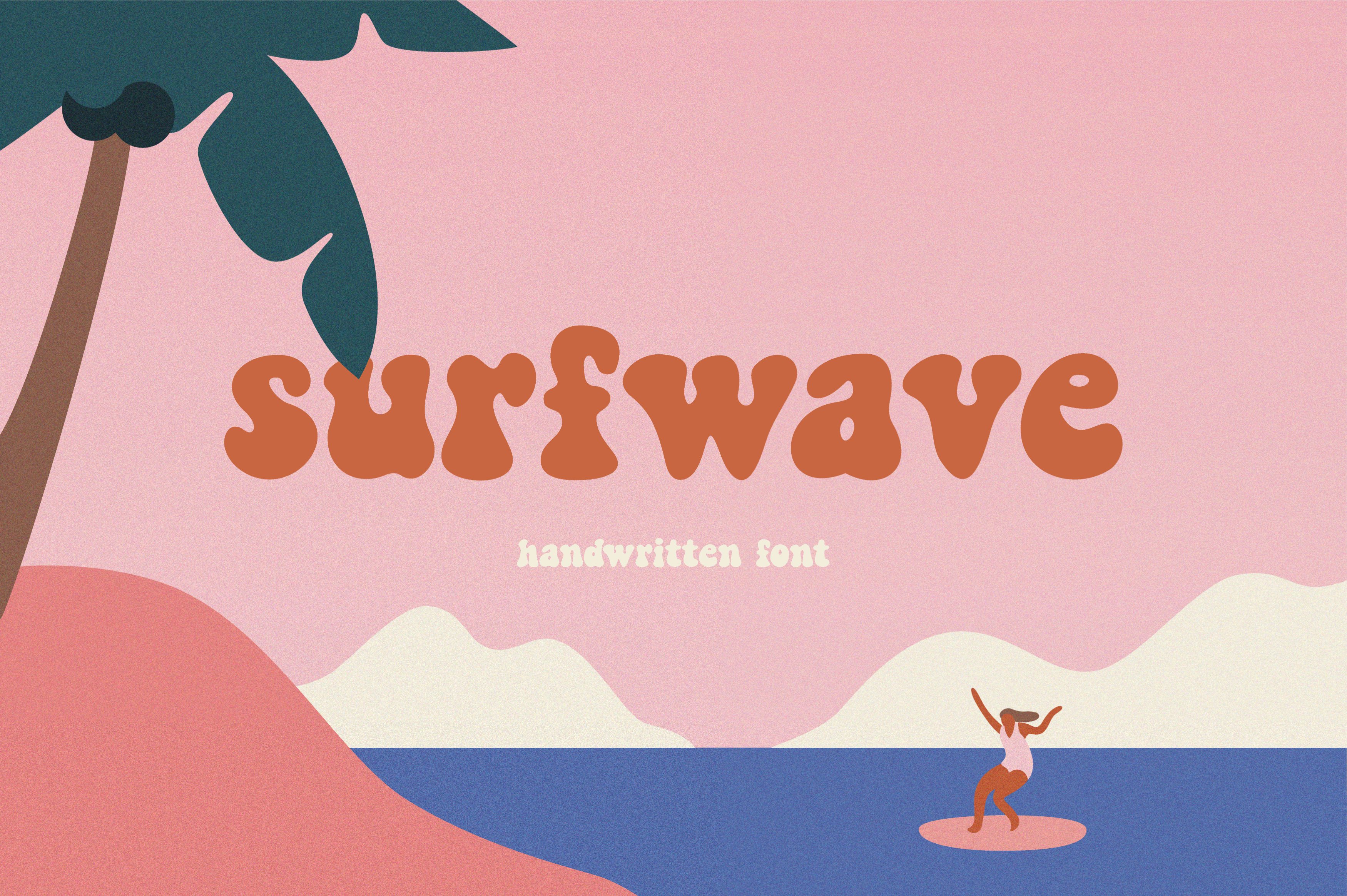 Surfwave | Handwritten font cover image.