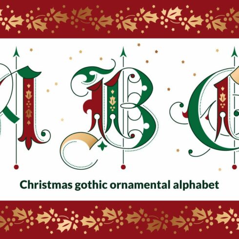 Christmas gothic ornamental alphabet cover image.