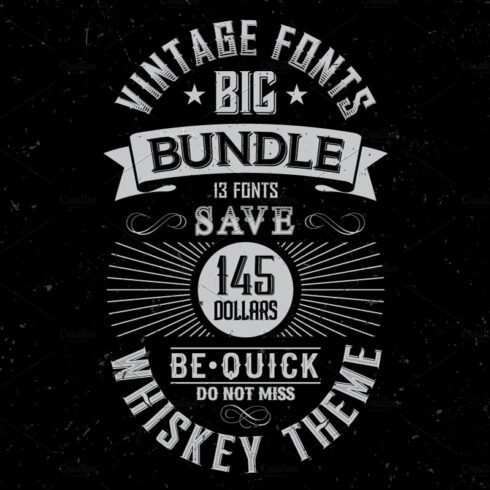 Whiskey Fonts BIG Bundle cover image.