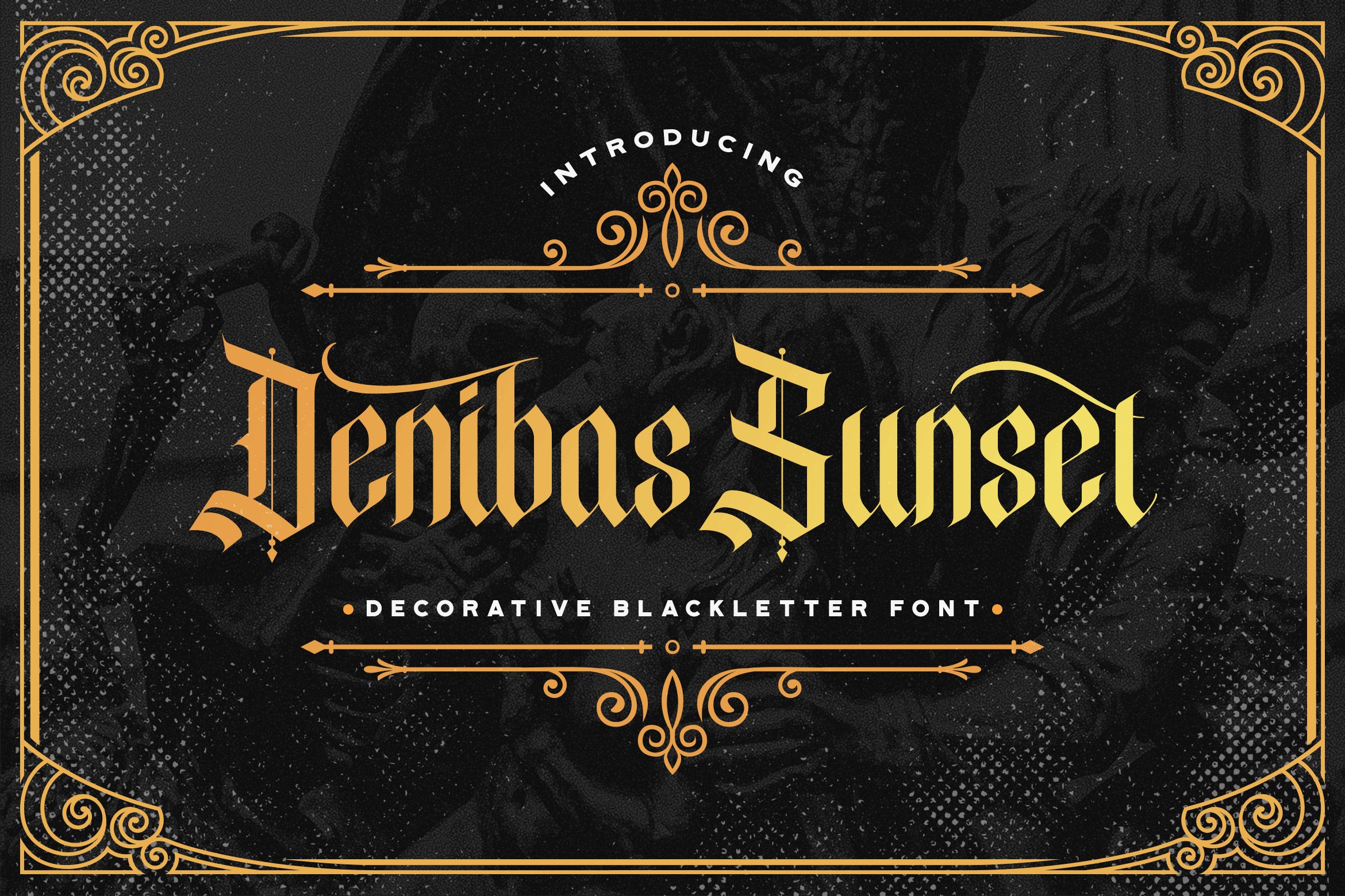 Denibas Sunset - Blackletter Font cover image.