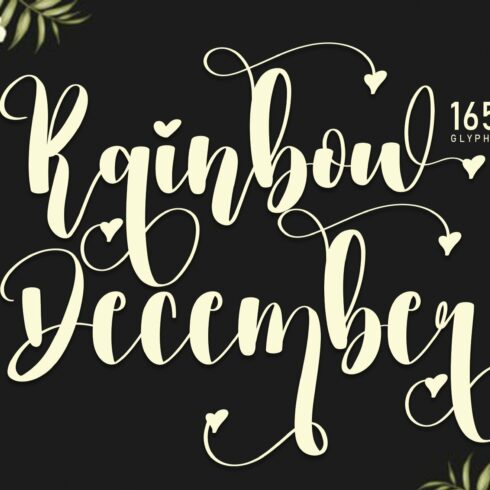 Rainbow December | Script font cover image.