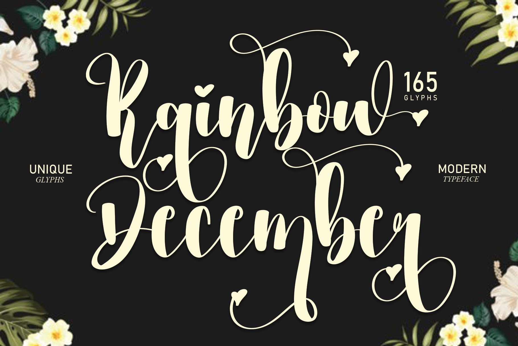 Rainbow December | Script font cover image.