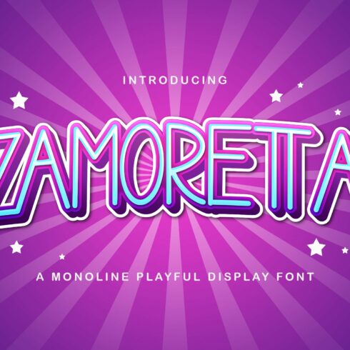 Zamoretta - Playful Display Font cover image.