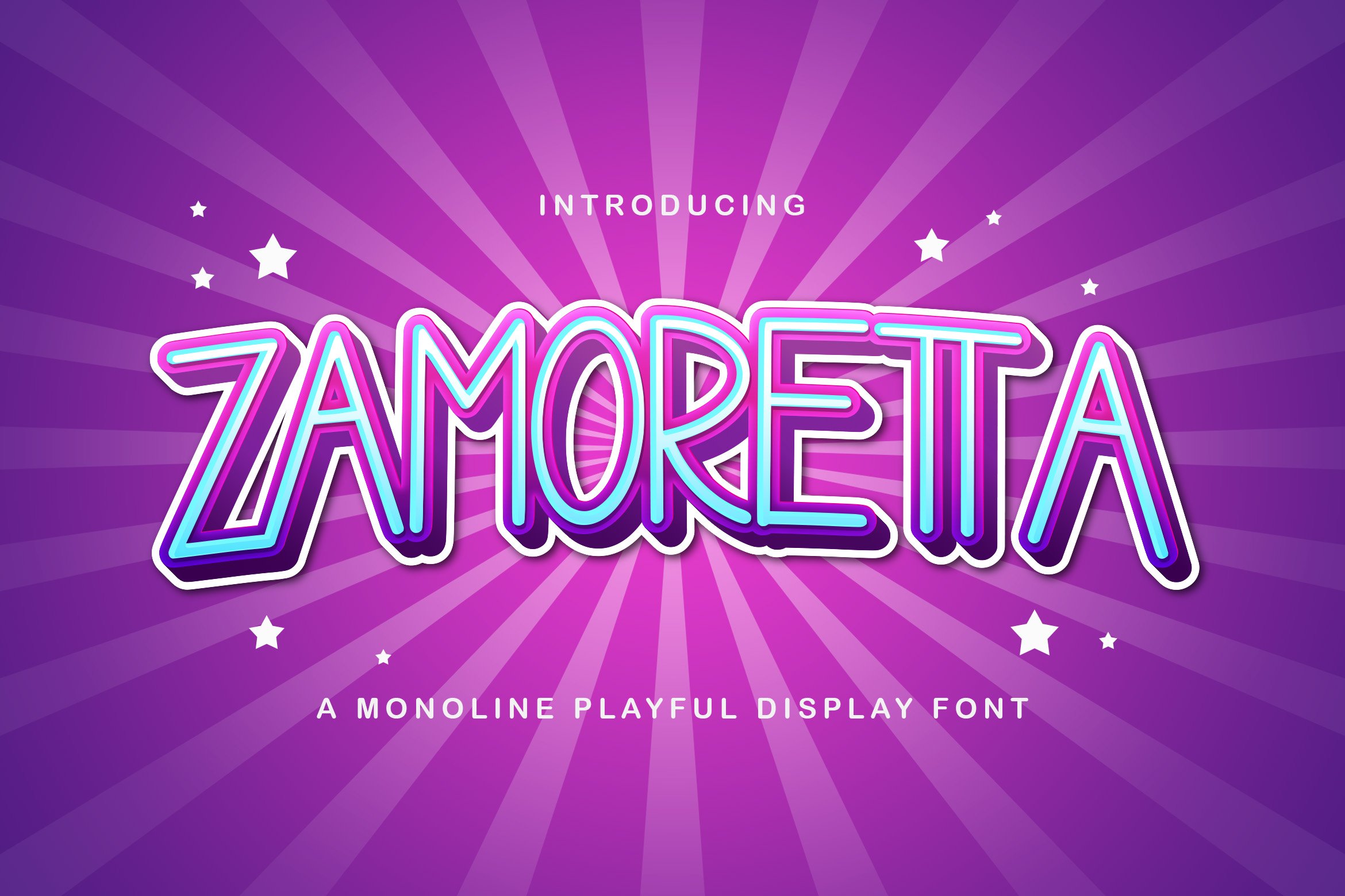 Zamoretta - Playful Display Font cover image.