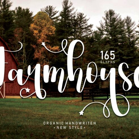Farmhouse | Script font cover image.
