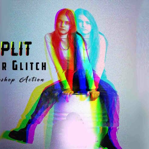 Split Color Glitch Photoshop Actioncover image.
