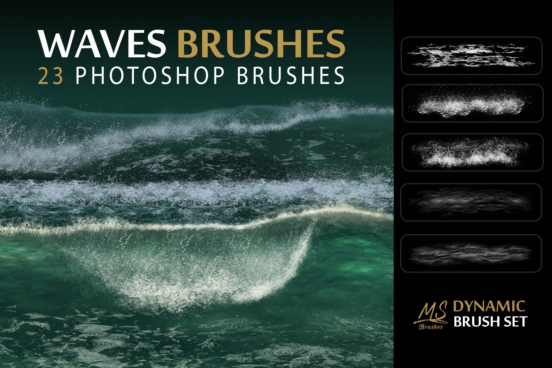 Waves Photoshop Brushescover image.