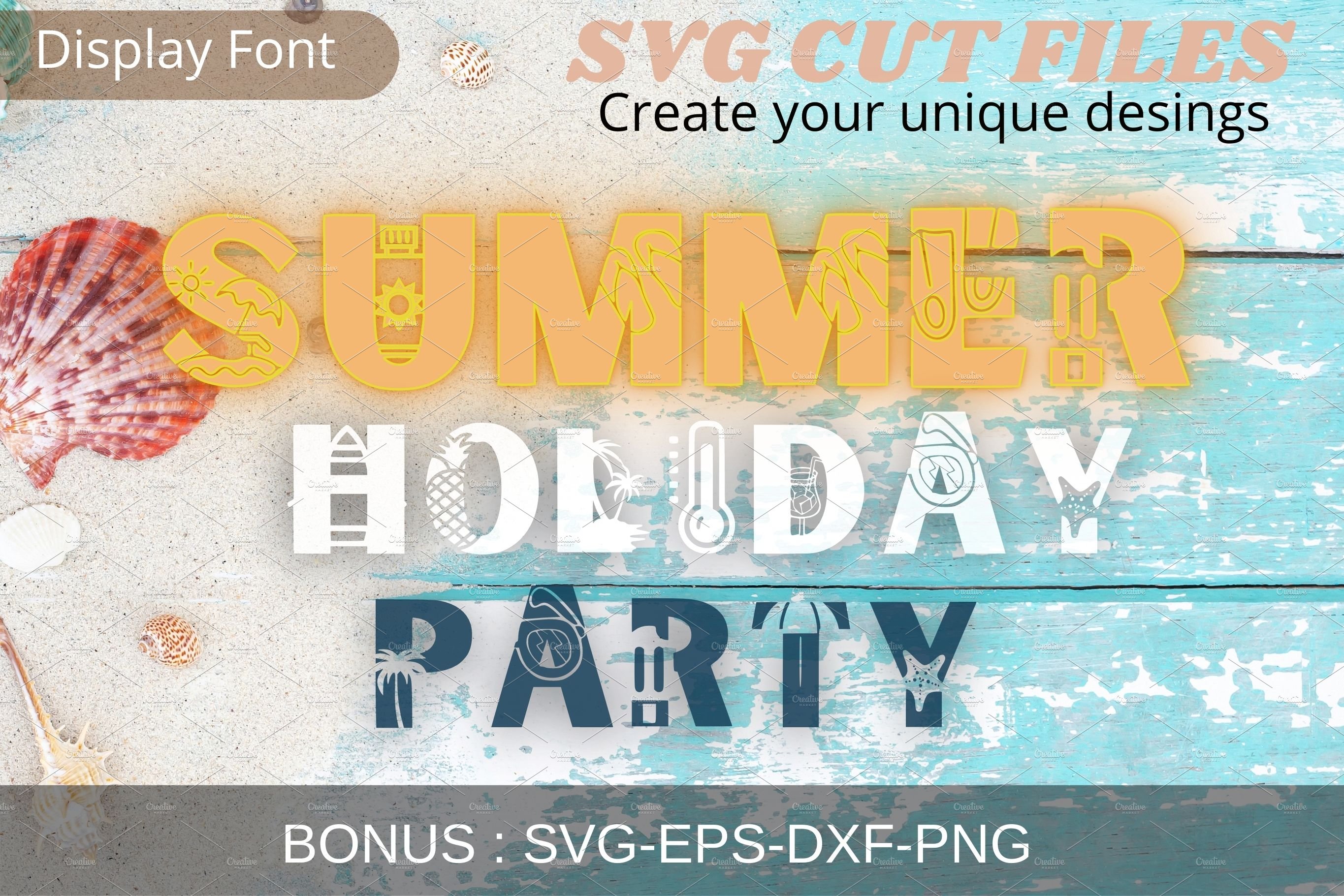 Summer Holiday party, SVG cut files cover image.