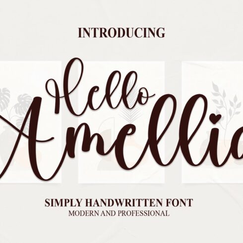 Hello Amellia | Script Font cover image.