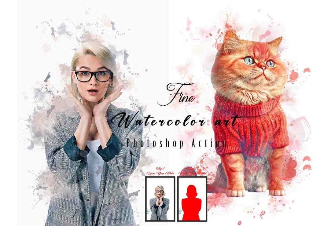 Fine Watercolor Art Photoshop Action – MasterBundles