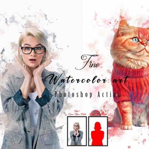 Fine Watercolor Art Photoshop Actioncover image.