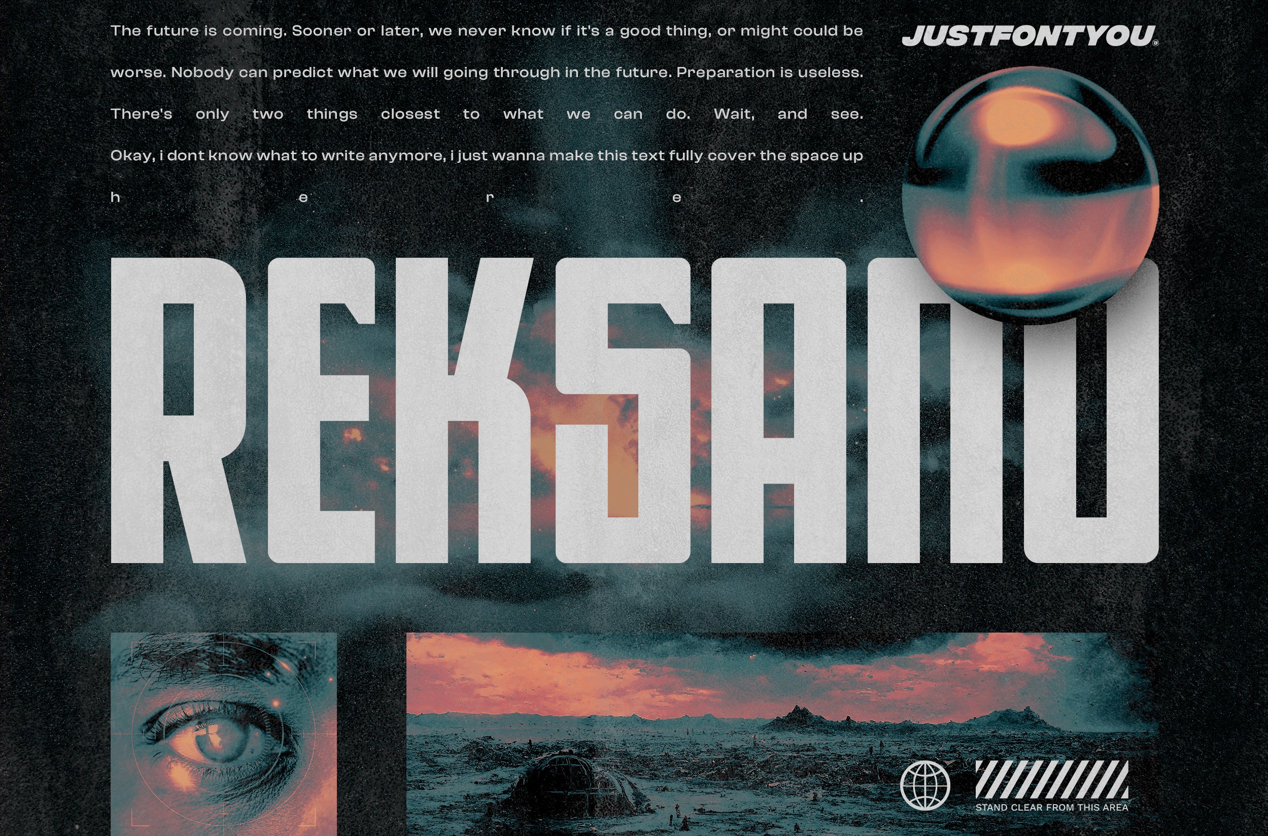 Reksano - Futuristic Display Fonts cover image.