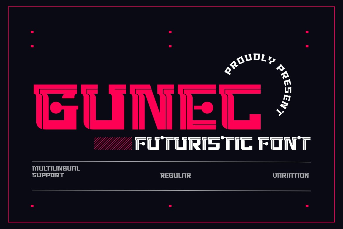 Gunec | Futuristic Font cover image.