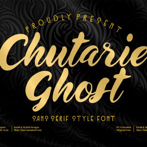 Chutarie Ghost Script style font cover image.