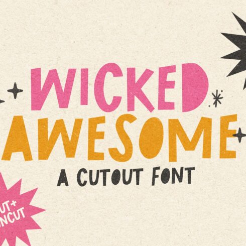 Wicked Awesome Cutout font cover image.