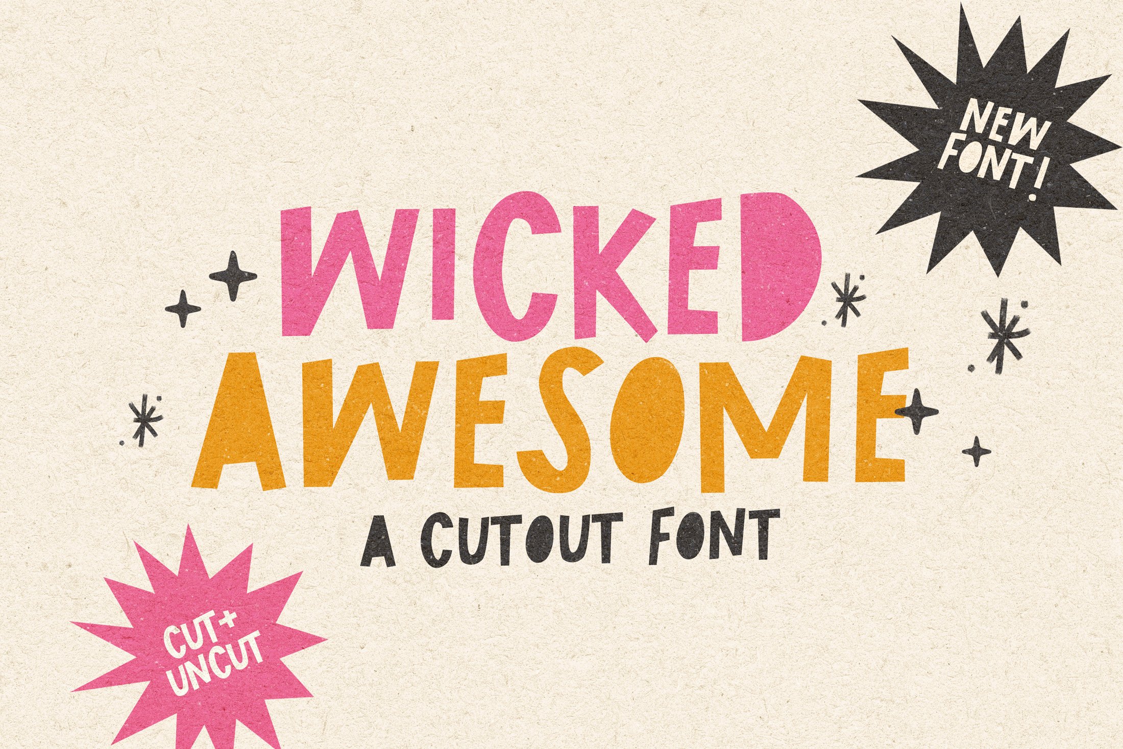 Wicked Awesome Cutout font cover image.