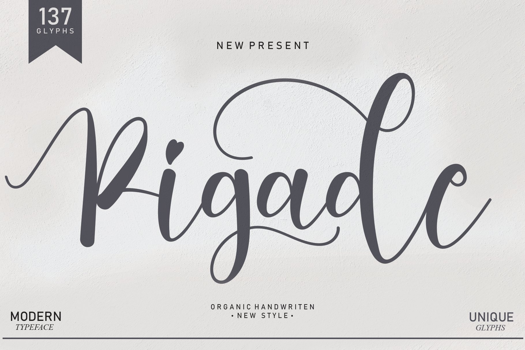 Pigade | handwritten font cover image.