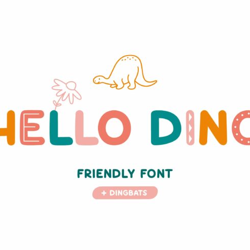 Hello Dino | Friendly font cover image.