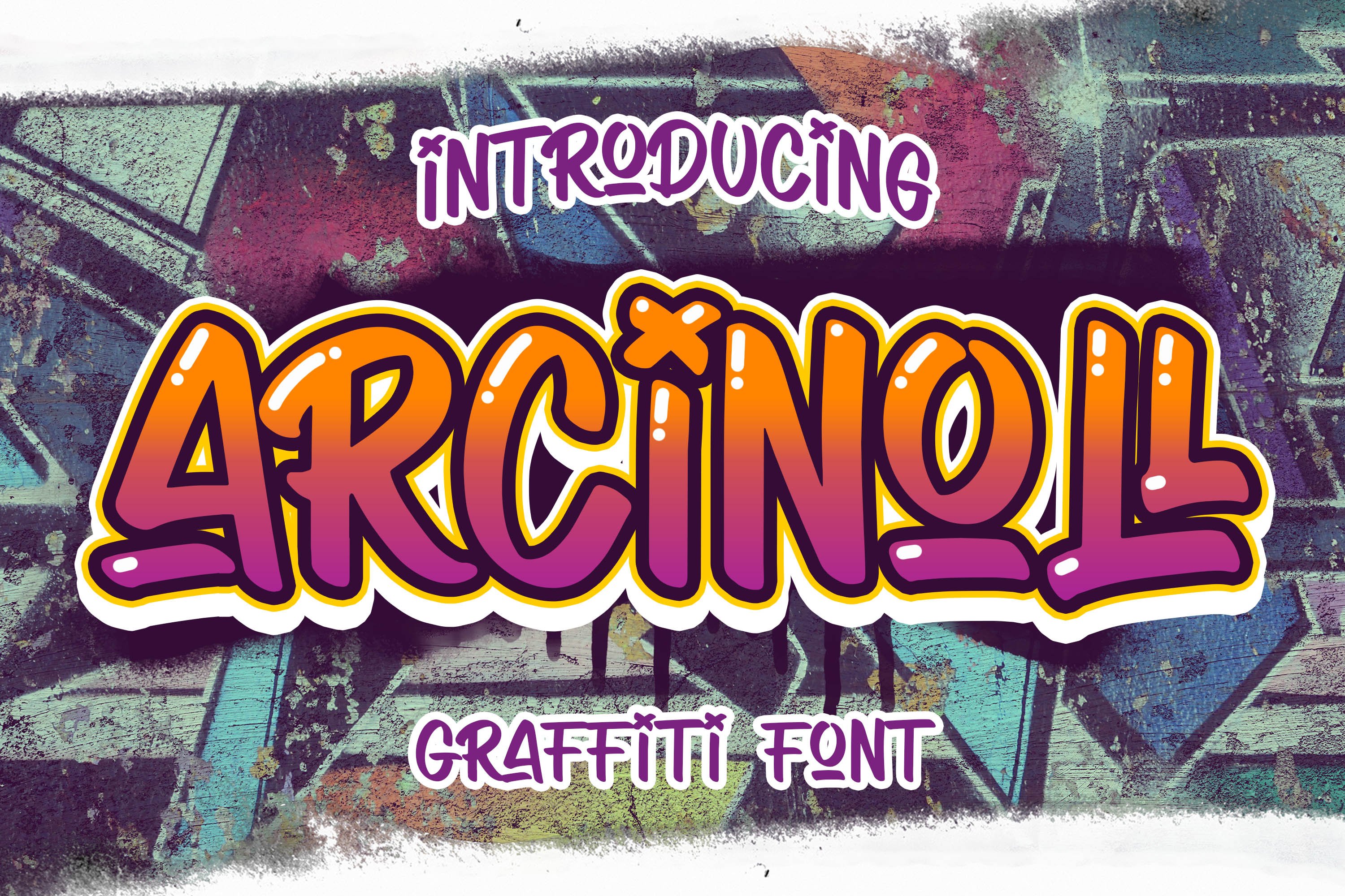 Sale! : Arcinoll - Graffiti Font cover image.