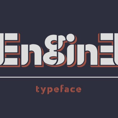 Engine - layered vintage font. cover image.