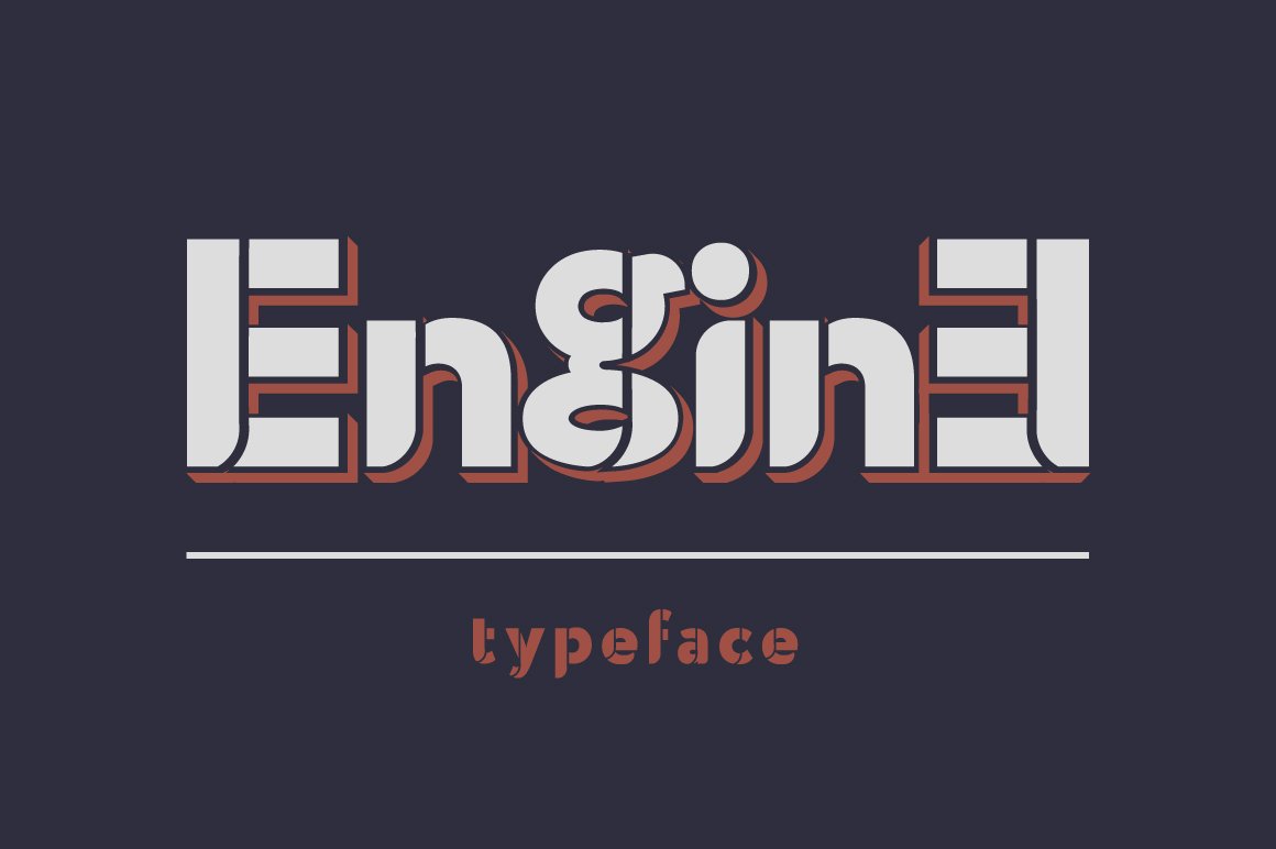 Engine - layered vintage font. cover image.