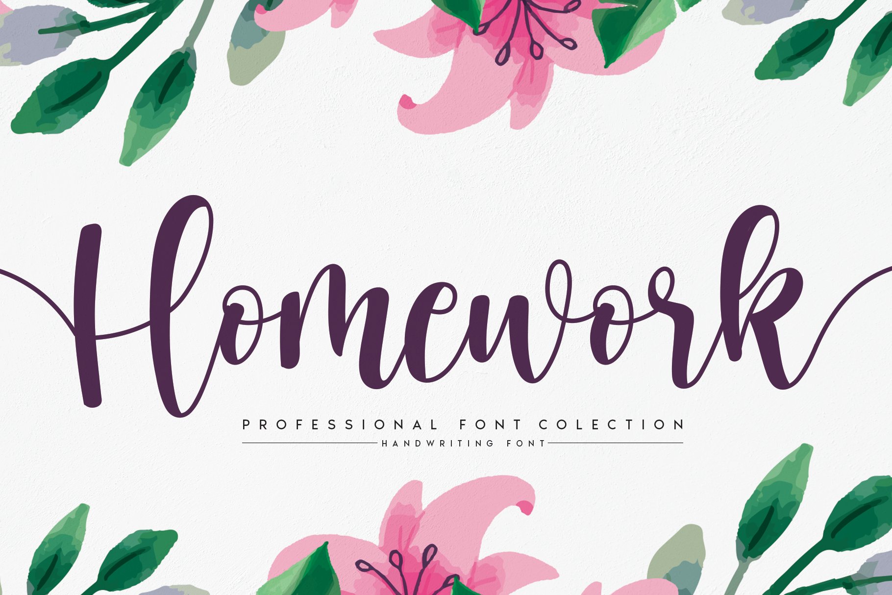 Homework | handwritten font cover image.