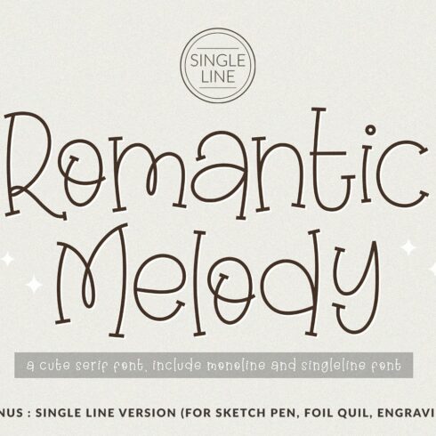 Romantic Melody - Singleline font cover image.