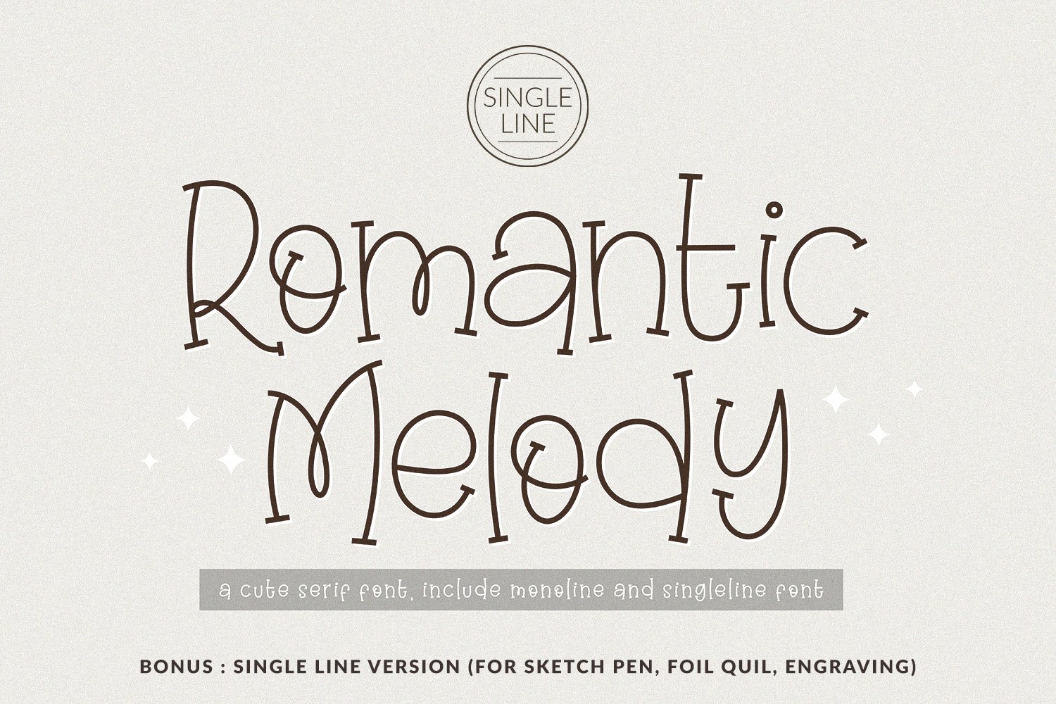 Romantic Melody - Singleline font cover image.