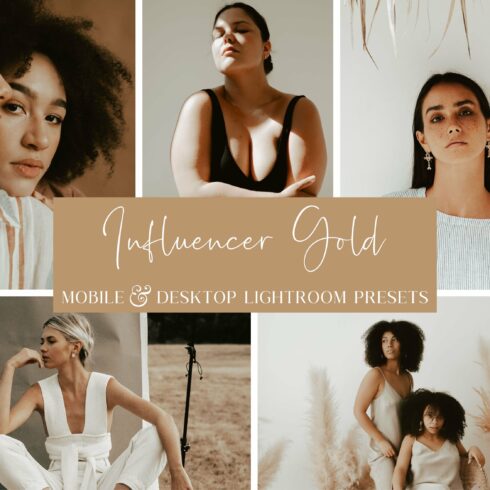 5 GOLD INFLUENCER LIGHTROOM PRESETScover image.