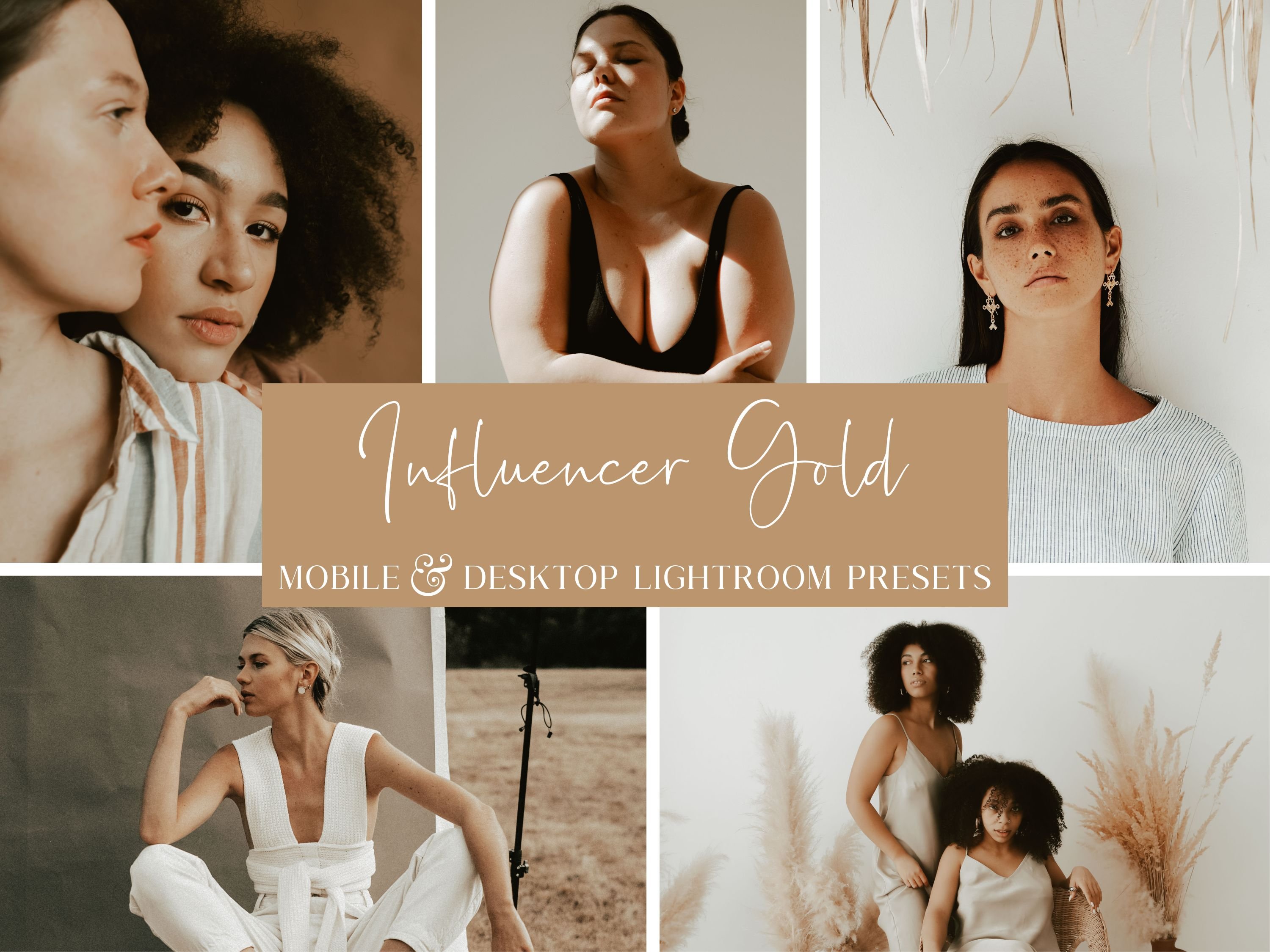 5 GOLD INFLUENCER LIGHTROOM PRESETScover image.