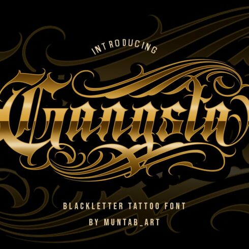 Gangsta Typeface | Tattoo Fonts cover image.