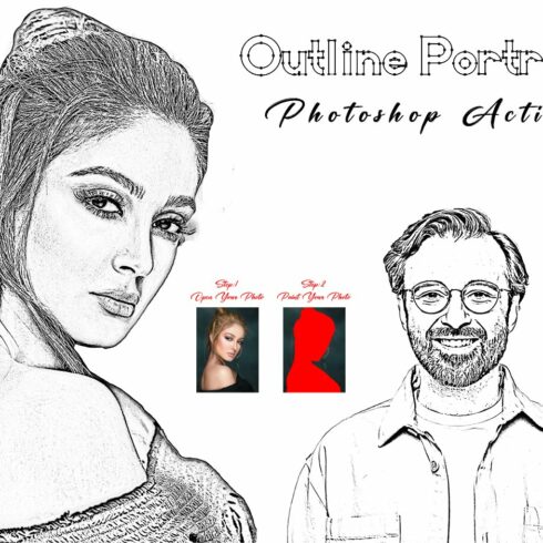Outline Portrait Photoshop Actioncover image.