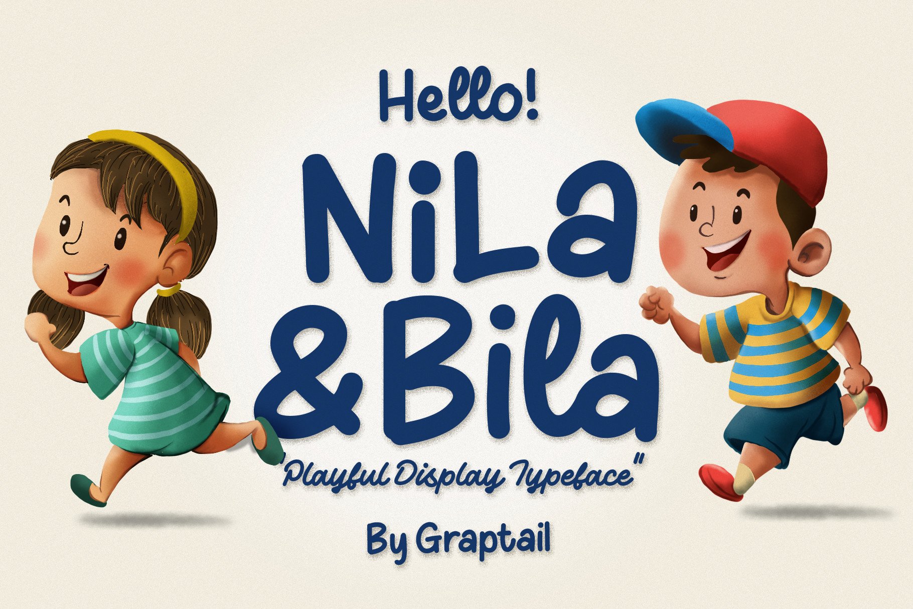 Hello! Nila & Bila Typeface cover image.