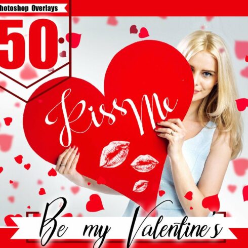 50 Valentine's photo overlays, pngcover image.