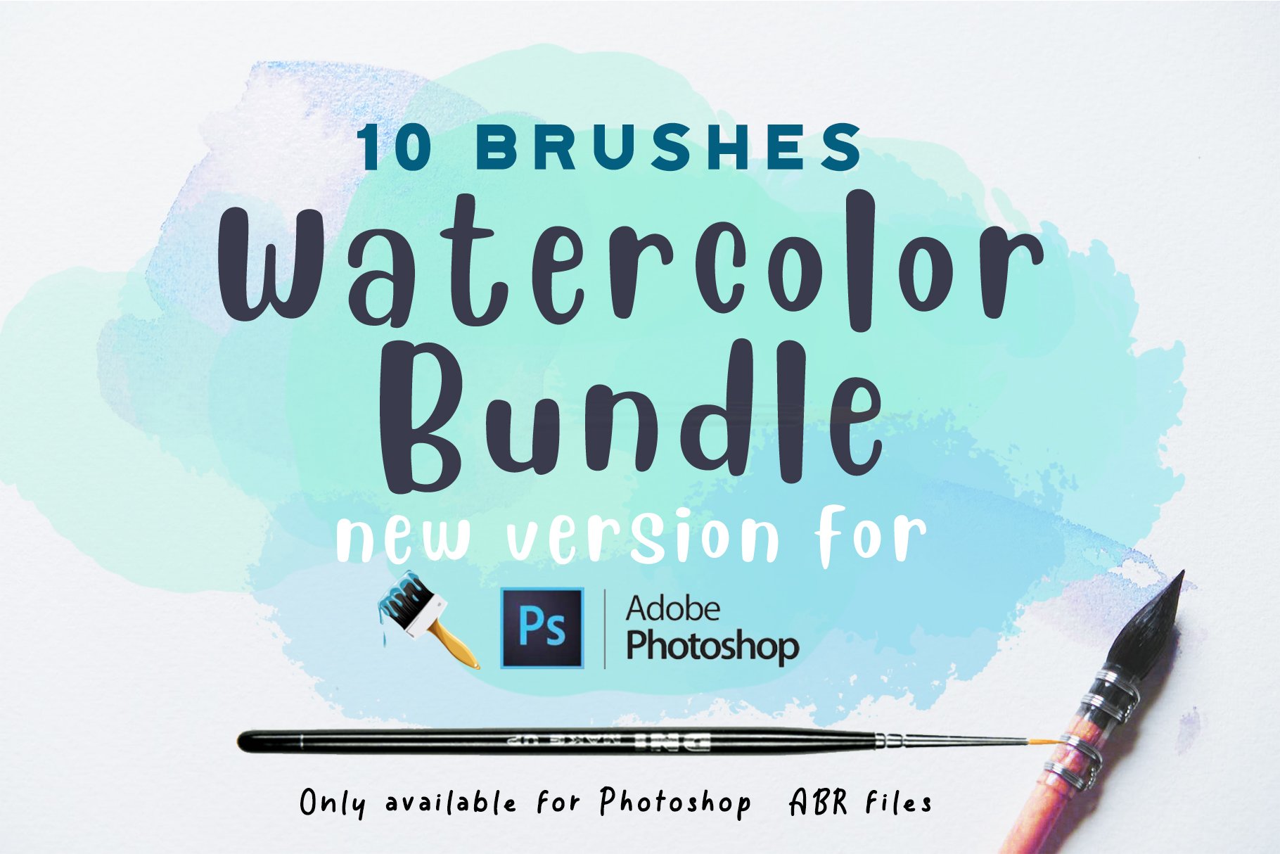Watercolor bundle Photoshop Brushescover image.