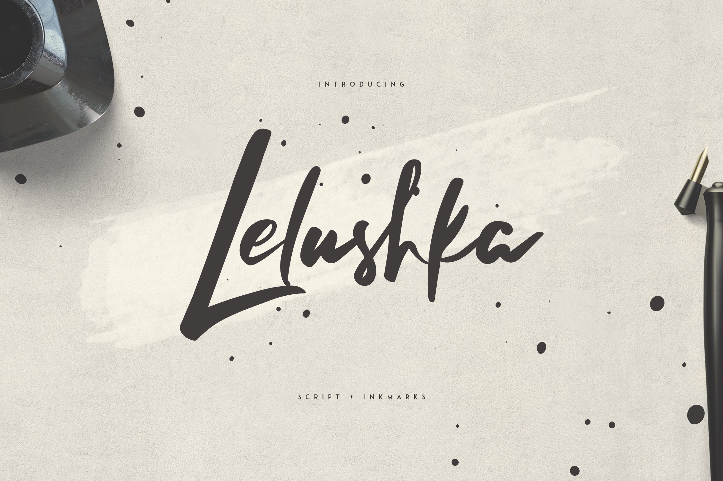 Lelushka Script + Ink marks cover image.