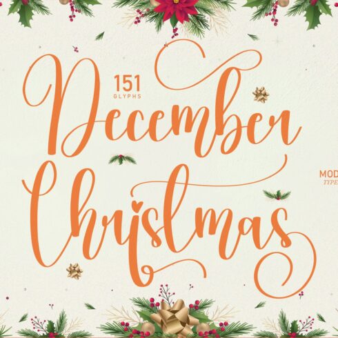 December Christmas | Script font cover image.