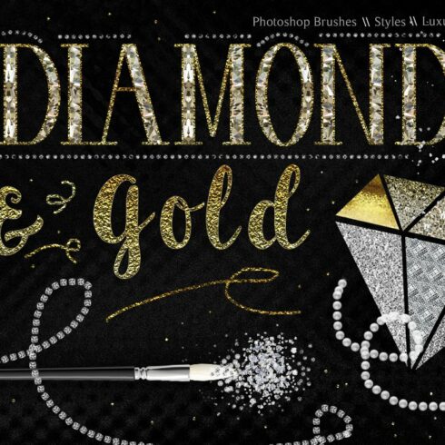 Diamond & Gold Photoshop Styles Kitcover image.
