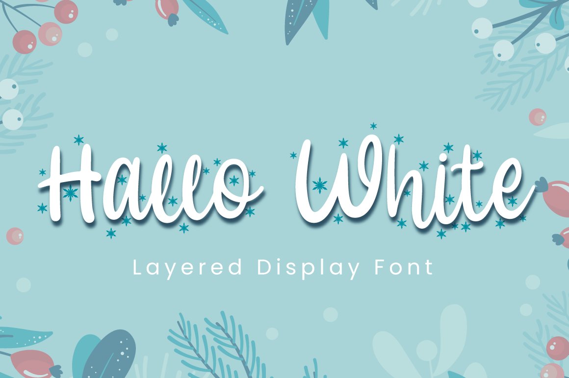 Hallo White - Christmas Font cover image.