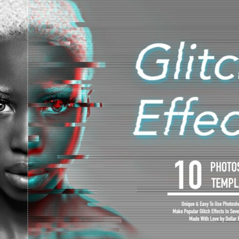 Glitch Effect Set for Photoshop.cover image.