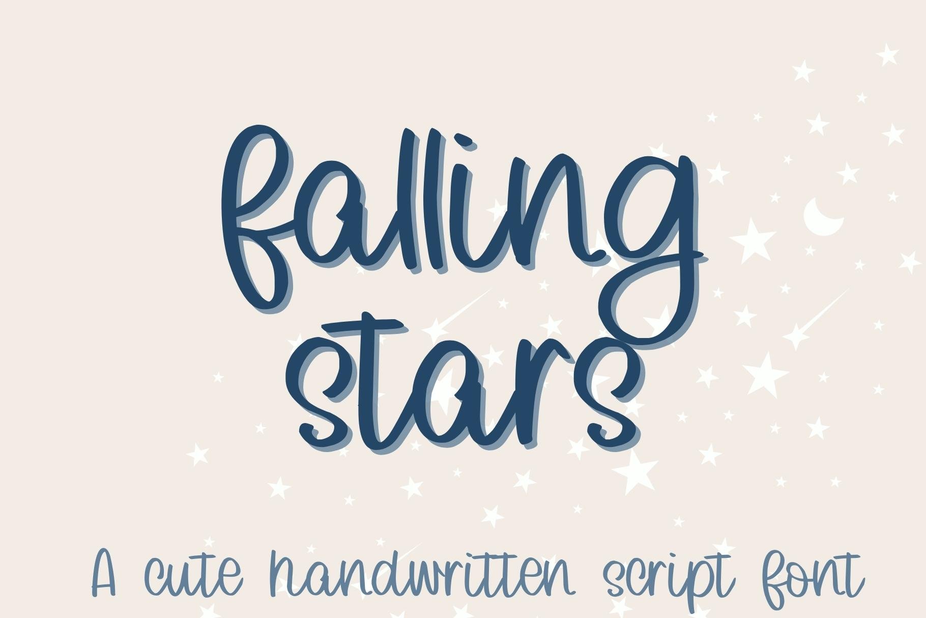 Falling Stars, Cute Handwritten Font cover image.