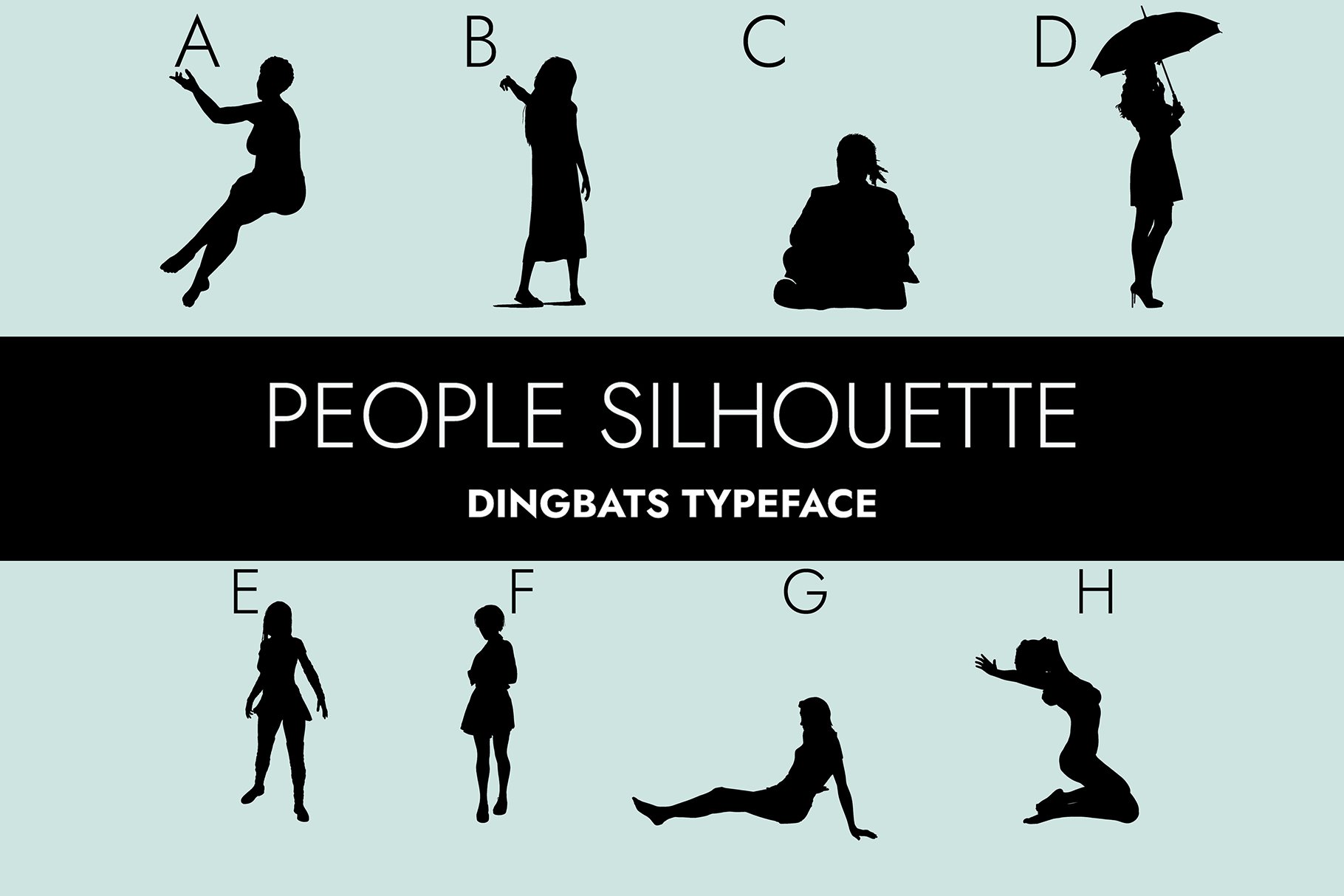 People Silhouettes Dingbats Font cover image.