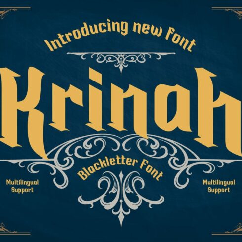 Krinah Blackletter font cover image.