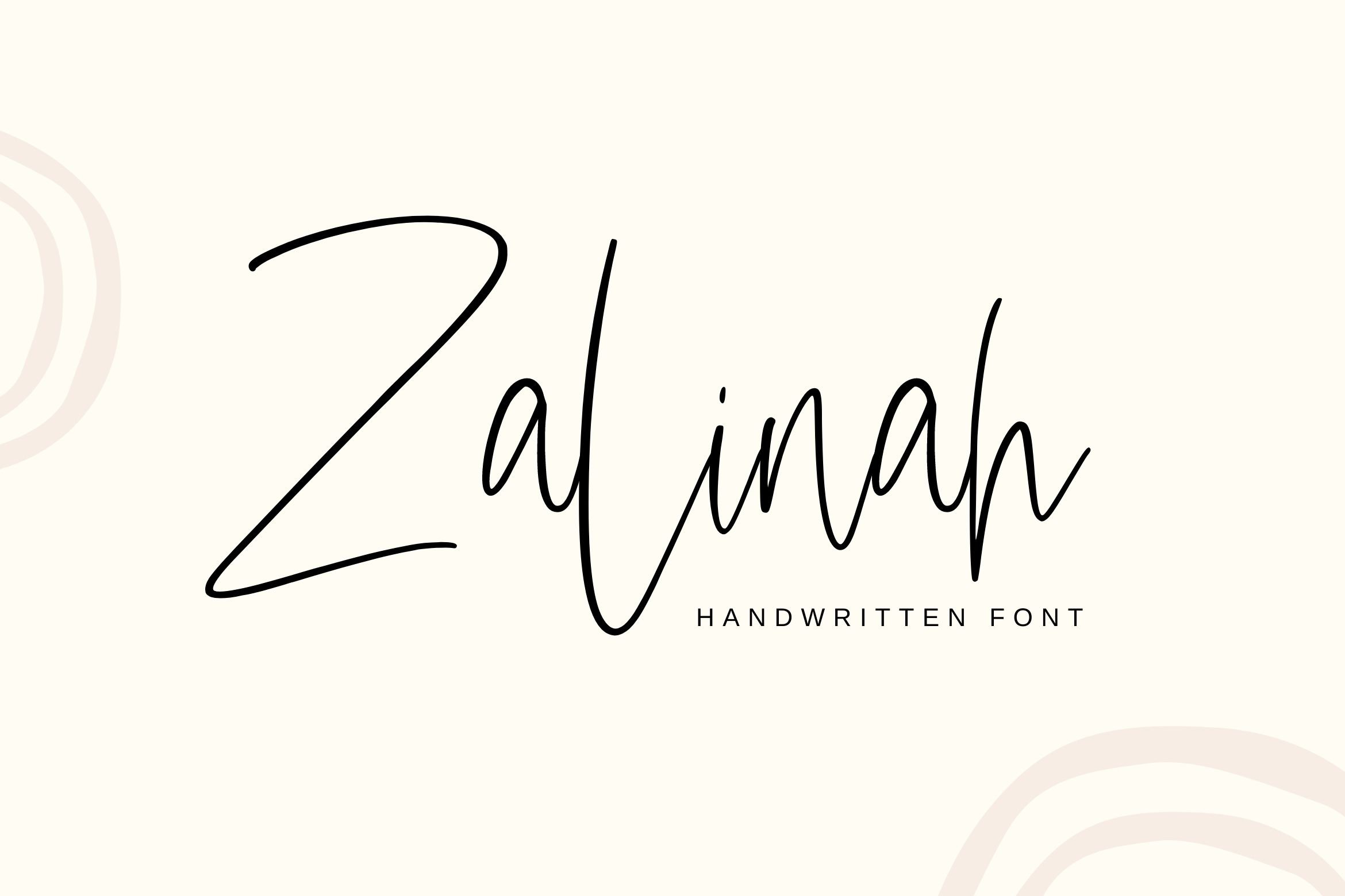 Zalinah Handwritten Font cover image.